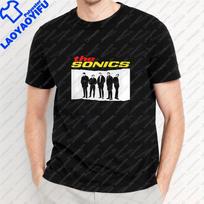 Streetwear Retro The Sonics Roko Grupė Mada Šortai Trumpomis Rankovėmis Unisex ir Unisex Universalūs Apvalia Kaklo Patogūs Marškinėliai M white