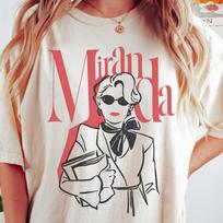 Miranda Jus teisia Marškinėliai - Velnias dėvi Pradą T-shirt, Mados Boss Lady, Vintage Filmo Marškinėliai S white
