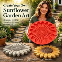 Daugkartinio naudojimo takelio akmens forma Saulėgrąžos formos takelio akmens forma Kiemo dekoracija Sunflower red