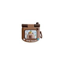 Capybara flip phone AirPods 1 protective case compatible with Apple 1st/1st generation/Pro Bluetooth earphones, silicone soft case AirPods 3(2021) gray