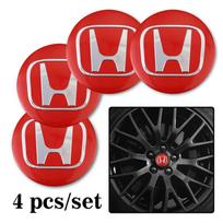 4 vnt. Automobilio emblema Ratlankio centrinio dangtelio lipdukas Ratlankio ženklelio dangtelis Honda HRV Civic FIT CRV Accord Jazz CRZ City CRX Odyssey Vezel raudona