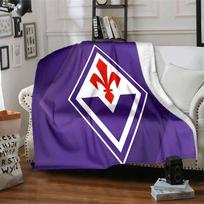 Fiorentina futbolo emblemos flanelinis pledas, minkštas poliesteris, modernaus dizaino, visasezoninis stovyklavimui, kelionėms, dovanoms šventėms ar gimtadieniams 75x90cm