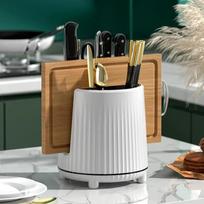 1Pc Rotating Knife Holder,Utensil Holder Cutlery,Spoon Chopsticks Fork Storage Holder Organizer,Multifunctional Kitchen Storage balta