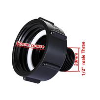 1Pc IBC Water Tank Reducing Adapter 60mm Coarse Female to 1/2  3/4“ 1  Fine Male Thread Connector Garden IBC Tank Fitting