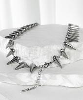 Blessed Bullet Ss-All Spike Necklace Silver/52Cm white