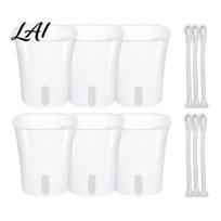 Mini vazonai alokazijų gumbams Savlaistomi augalų vazonai Kambariniai augalai Maži su vandens lygio indikatoriumi Skaidrūs automatinio drėkinimo konteineriai 3Inch 6pcs