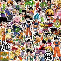 10/30/82pcs Anime Cartoon Graffiti Stickers Cool Son Goku Anime Decal Toy DIY Skateboard Car DIY Sitcker Gifts black