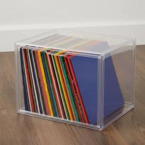 Vinilinių plokštelių vitrina Apsauganti nuo dulkių dėžutė Atspari dulkėms Skaidri LP lentyna blue