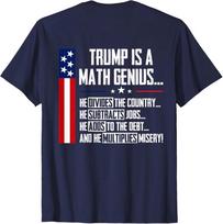 (ON Back) Trump is A Math Genius Vintage Funny T-Shirt M gray