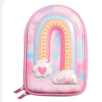Didelės talpos animacinis pieštukų dėklas Smiggle Australija Pieštukų dėklas vaikams studentams Užtrauktuku užsegamas pieštukų krepšys Kosmoso organizatorius Pink rainbow door stationery box (22.5*15.5cm)