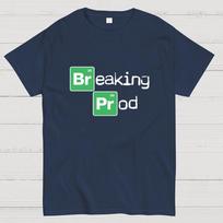 Breaking Prod Funny Developer Coding Cotton Summer Casual Cool Loose T-Shirt 3XL tamsiai mėlyna spalva