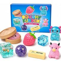 8 VNT. „Squishy Fun“ dėžutės rinkinys Sensoriniai žaislai streso malšinimui Paslaptingi „Squishies“ Lėtai atšokantys žaislai streso malšinimui