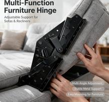 2Pcs Sofa Bed Hinge 3-Position Angle Mechanism Soft Metal Bed Furniture Hardware Thicken Hardware Accessories Foldable one size