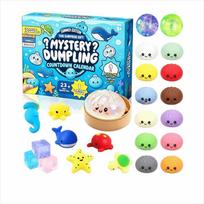 Advento kalendorius Paslaptingas koldūnas Squishy Purus Fidget Lėtai kylantis 24 dienų skaičiavimo kalendorius Kalėdinio susibūrimo suvenyras Nerimo mažinimas As picture