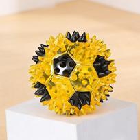 Elastic TPR Squeaky Dog Toy Bite Resistant Spiky Massage Ball Dog Chew Ball  Indoor Entertainment geltona