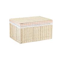 Didelės talpos sulankstomas laikymo konteineris, languotas pamušalas, skalbinių laikymo krepšys, naujas pintas spintos krepšys Non Foldable-Beige white