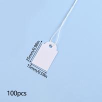 100 vnt. baltos spalvos Kainų etiketės Pakabos Prekių etiketės Drabužių ekranas papuošalams Kraftpopierius 25*15mm white