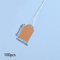 100 vnt. baltos spalvos Kainų etiketės Pakabos Prekių etiketės Drabužių ekranas papuošalams Kraftpopierius 25*15mm