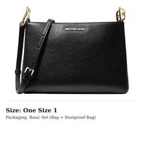 MICHAEL KORS Leather Envelope Bag, Shoulder Bag, Crossbody Bag Medium Women's Black 35H1G9TC8L-BLACK One Size 1 black