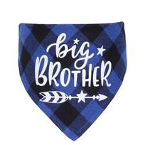 Big Brother Plaid Dog Bandana Pregnancy Announcement Dog Bandana Gender Reveal Photo Prop Pet Scarf Accessories Pet Scarves 42x42x60cm black