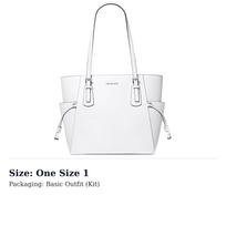 MICHAEL KORS Voyager Leather Tote Bag, Shoulder Bag Large Women's White 35S5SV6T7L-Optic White One Size 1 white