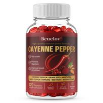 Bcuelov Kajeno pipirų maisto papildas, 300 mg iš 3000 mg šviežių pipirų, su ciberžole ir D3+K2, 120 kapsulių 120 Capsules black