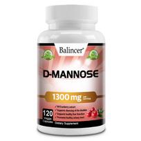 Balincer D-Mannose 1300mg with Cranberry Extract Supplement, All Natural, 120 Caps 120 Capsules