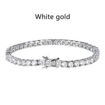 D VVS1 Moissanite teniso apyrankė originali S925 sterlingų sidabru padengta 18k balto aukso su apyrankėmis moterims Vyras 3mm 19cm&All moissanite balto aukso spalvos