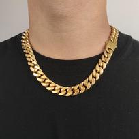Majamio hiphopo kubietiškos grandinėlės karoliai vyrams, moterys, 316 l nerūdijančio plieno aukso / sidabro mados apyrankės papuošalų priedai 12mm,20cm brown