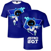 Juokingi Astro Bot Anime marškinėliai Šaunūs moteriški vyriški marškinėliai apvalia kakleline Kasdieniai unisex gatvės mados marškinėliai Camisetas Ropa Hombre XXS mėlyna