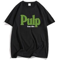 Pulp Come Alive Marškinėliai Medvilniniai Madingi Roko Grupės Marškinėliai Laisvi Vasariniai Unisex Gatvės Apranga Grunge Hip Hop Grafinis Marškinėlis XS juoda