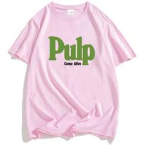 Pulp Come Alive Marškinėliai Medvilniniai Madingi Roko Grupės Marškinėliai Laisvi Vasariniai Unisex Gatvės Apranga Grunge Hip Hop Grafinis Marškinėlis M rožinė