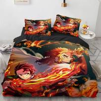 Karšti Kamado Nezuko patalynės komplektai Anime Demonų Sunaikintojas Lovatiesė paaugliams mergaitėms Madingas viengulis dvigulis karališko dydžio pilno dydžio antklodės užvalkalas cot size 70x133cm