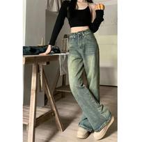 Vintage Women Wide Leg Jeans Harajuku Baggy Denim Trousers Oversized Grunge Streetwear Autumn Pants XXL gray