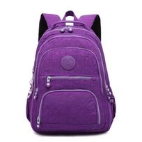 Tegaote Mokyklinė Kuprinė Studentui Paaugliui Mergaitei Berniukui Kelioninės Kuprinės Krepšys Moterims Nailoninė Vandeniui Atspari Nešiojamo Kompiuterio Kuprinė Unisex 27x13x37CM T1368 šviesiai violetinė spalva