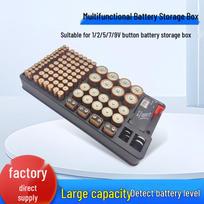 Battery Storage Rack with Tester - 116-Grid Lidless Organizer Black Pointer black