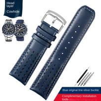 22mm 23mm karvės odos laikrodžio dirželis CITIZEN Blue Angel radijo bangų laikrodžiui AT8020-54L/8020-03L/JY8078 lenktas galas Geltonas apyrankė 23mm gray