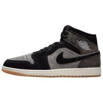 Air Jordan 1 Mid Black Denim Unisex Sneakers Light-Smoke-Grey Sail Gum HJ4363-001 43 black
