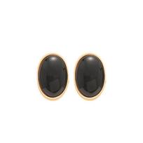 Retro Minimalist Oval Resin Earrings Comfortable Sterling Silver Posts Geometric Statement Jewelry black