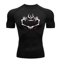 Treniruočių Fitneso Sportiniai Marškinėliai Vyriški Kompresiniai Marškinėliai Anime Jujutsu Kaisen Tight Sporto Salės Marškinėliai Fitneso Elastingi Viršutiniai Drabužiai Tee S black