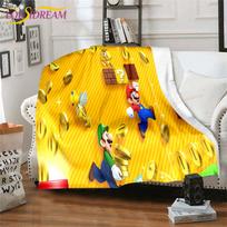 Mario Bros Antklodė Aukštos Kokybės Flanelė Šilta Minkšta Pliušinė Ant Sofos-Lovoje Antklodė Tinka Oro Kondicionieriaus Antklodei 75x90cm