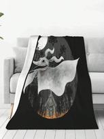 Zero The Hero Visų dydžių Minkštas pledas Namų dekoras Lovos patalynė Kalėdos prieš Kalėdas Zero Helovyno Šuo Jack Makabriškas Siaubas#Spalva_1,Dydis_75X95CM 75X95CM pilka spalva