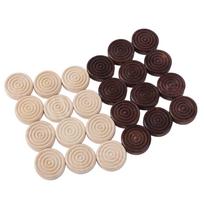 24Pcs/set International Checker Pieces Set Standard Delicate Chess Game Accessories Wooden Education Wooden Checker Pieces beige