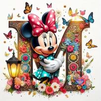 Mickey Mouse Minnie Raidės Deimantinės tapybos rinkinys 5D PASIDARYK pats Deimantinė siuvinėjimo kryželiu Rankų darbo meno dovana Namų dekoravimas 20x20 Square black