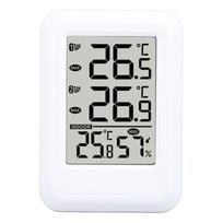 Wireless Indoor Outdoor Thermometer Hygrometer, High   Digital Thermometer with Time Display Alarm Calendar Function for Home, white