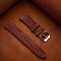 Comfortable 20mm Soft Suede Strap Soft Premium Quick Release Strap Luxury Adjustable Wristband Smartwatch Use šviesiai ruda spalva