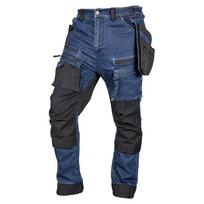 Spodnie robocze DENIM, wzmocnienia Cordura, odpinane kieszenie kaburowe, granatowe, rozmiar XS black