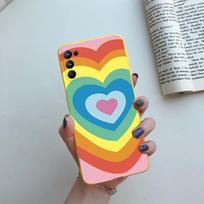 For OPPO Find X3 Lite Case Fashion Rainbow Love Heart Pattern Silicone Matte Slim Phone Cover For OPPO Find X3 Lite Fundas Coque Find X3 Lite