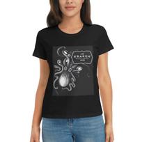 WOMEN TShirt Kraken Rum Summer Short Sleeve Tees Round Neck Cotton T Shirts Clothes Tops Streetwear L black