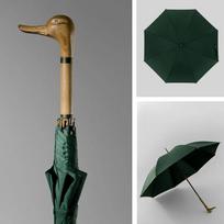 Parachase Long Handle Umbrella Windproof Strong, Duck Head Wooden Handle Big Umbrella Rain 280T, Golf Large Umbrella Men Women (Green,full-fiber&8K) žalia